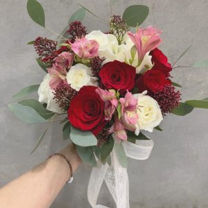 Red White Roses Bridal Bouquet