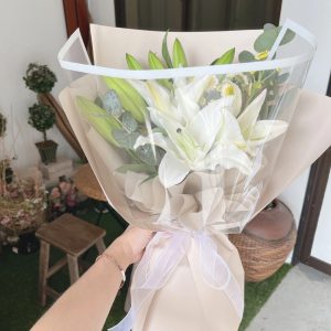 Pure White Lily Hand Bouquet